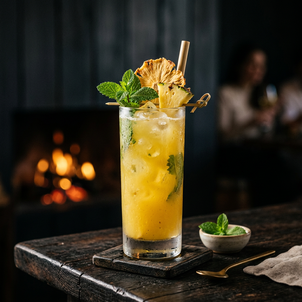 Suco de Abacaxi com Hortelã